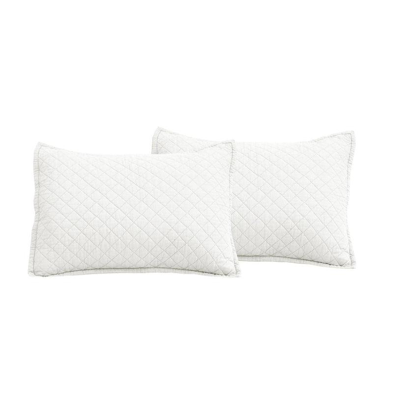 Full/Queen Lightweight Cotton Linen White Textured Reversible 3-Piece Quilt Set, photo 3 of 3