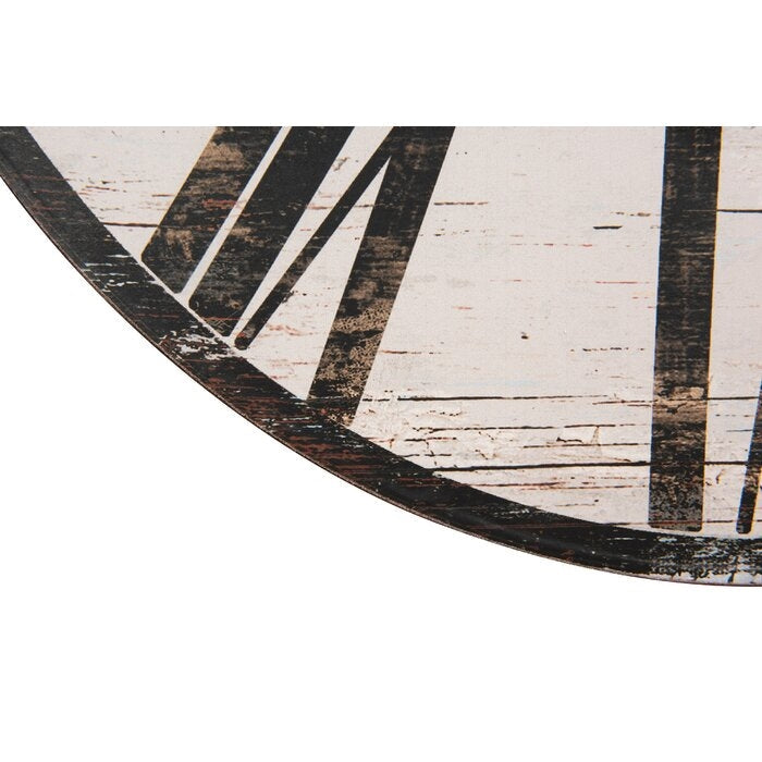 White Washed Oversized Distressed Paris Wood Wall Clock, photo 3 of 5