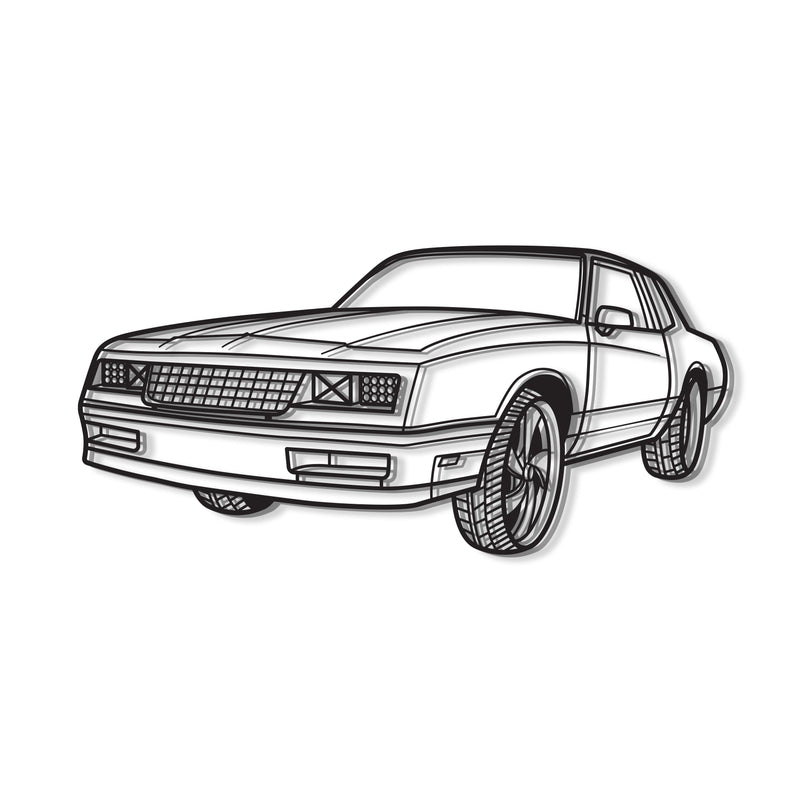 1986 Monte Carlo SS Perspective Metal Car Wall Art - MT1296