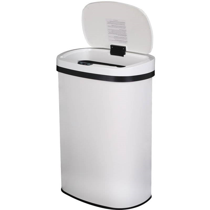 13 gL Stainless Steel Motion Sensor Trash Can White, photo 2 of 5
