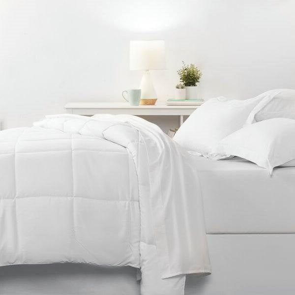 Queen Size Microfiber 6-Piece Reversible Bed In A Bag Comforter Set in White, photo 3 of 5