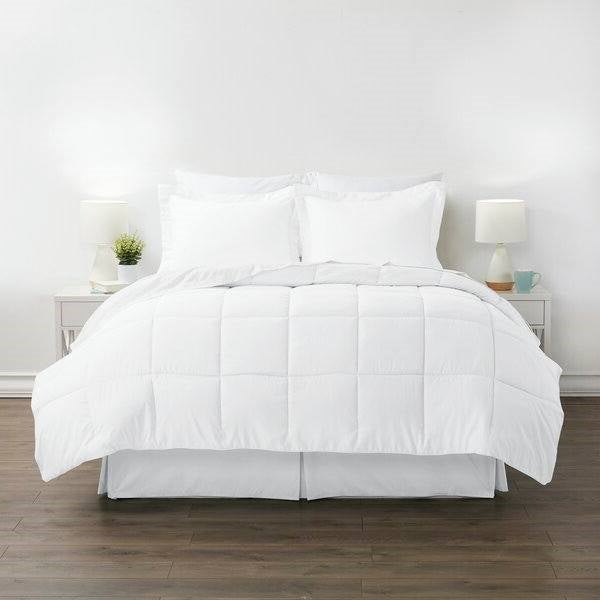 Queen Size Microfiber 6-Piece Reversible Bed In A Bag Comforter Set in White, photo 5 of 5