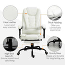 White 7 Mode Vibrating High Back Executive Massage Adjustable Office Chair