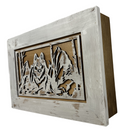 Decorative White Wolf Gun Cabinet Wall-Mounted & Lockable – Weapon Safe for Protective Gun Keeping & Household Defense Equipment