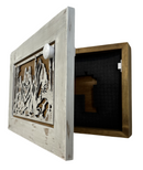 Decorative White Wolf Gun Cabinet Wall-Mounted & Lockable – Weapon Safe for Protective Gun Keeping & Household Defense Equipment
