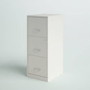 White Metal 3-Drawer Vertical File Cabinet with 2 Locking Drawers