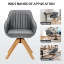 Modern Leathaire Set of 2 Swivel Accent Chair with Beech Wood Legs by LJGDeals