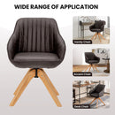 Modern Leathaire Set of 2 Swivel Accent Chair with Beech Wood Legs by LJGDeals