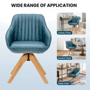 Modern Leathaire Set of 2 Swivel Accent Chair with Beech Wood Legs by LJGDeals