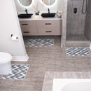 Chevron Design 3 Piece Bathroom Rugs Set | Gray