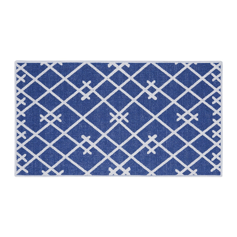 Geometric Design Multipurpose Floor Mat | 24"x44" | Navy