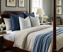 Willow Floral Linen Pillow Cover in Blue, Merika Meyer Textiles