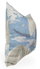 Ready to Ship, 20x20 Willow Tree Floral Pillow Cover in Spa Blue