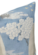 Ready to Ship, 20x20 Willow Tree Floral Pillow Cover in Spa Blue