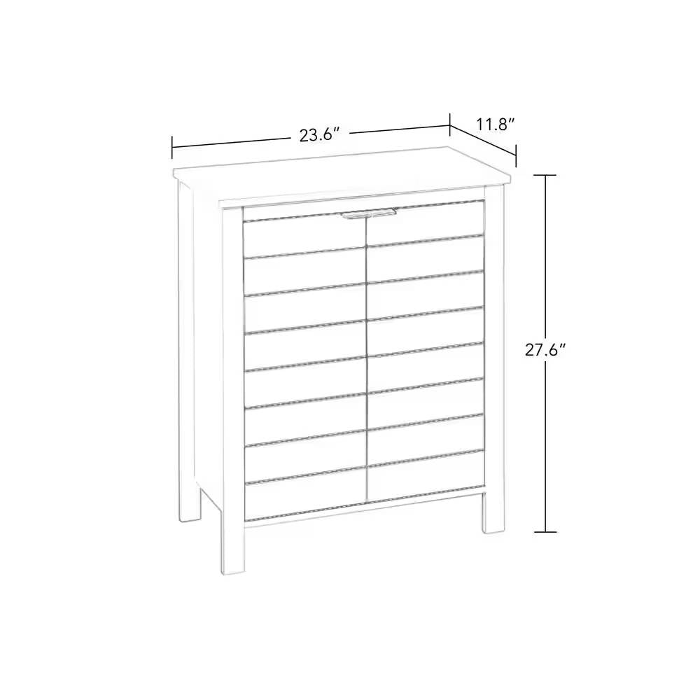 Bathroom Linen Cabinet with Storage Shelf in White Wood Finish, photo 5 of 5