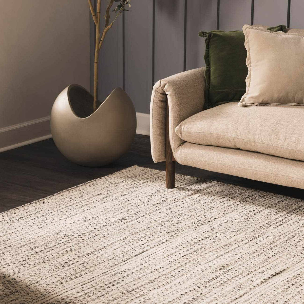 Williford Wool Area Rug, installed in a room