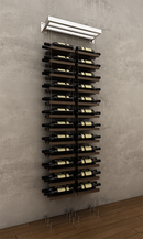 48 bottles double column two bottle deep wall mounted BUOYANT® cable wine rack (chrome hardware)