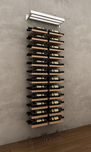 48 bottles double column two bottle deep wall mounted BUOYANT® cable wine rack (chrome hardware)