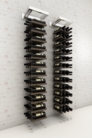 36 bottles three column label or cork forward wall mounted BUOYANT® cable wine rack (chrome hardware)