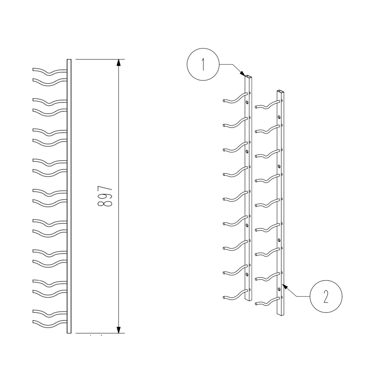 Wall Mounted Metal Wine Racks C-Type, photo 15 of 40