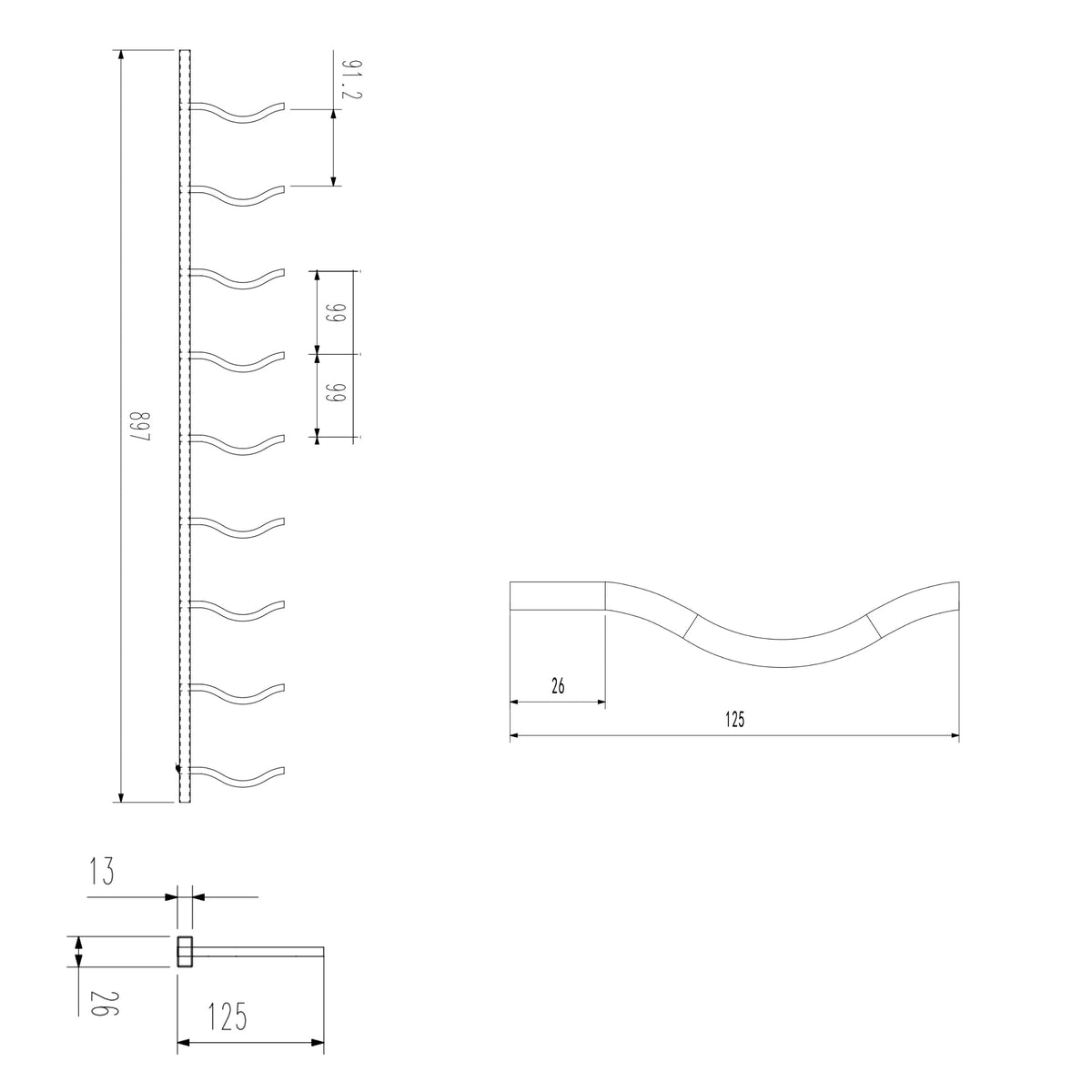 Wall Mounted Metal Wine Racks C-Type, photo 17 of 40