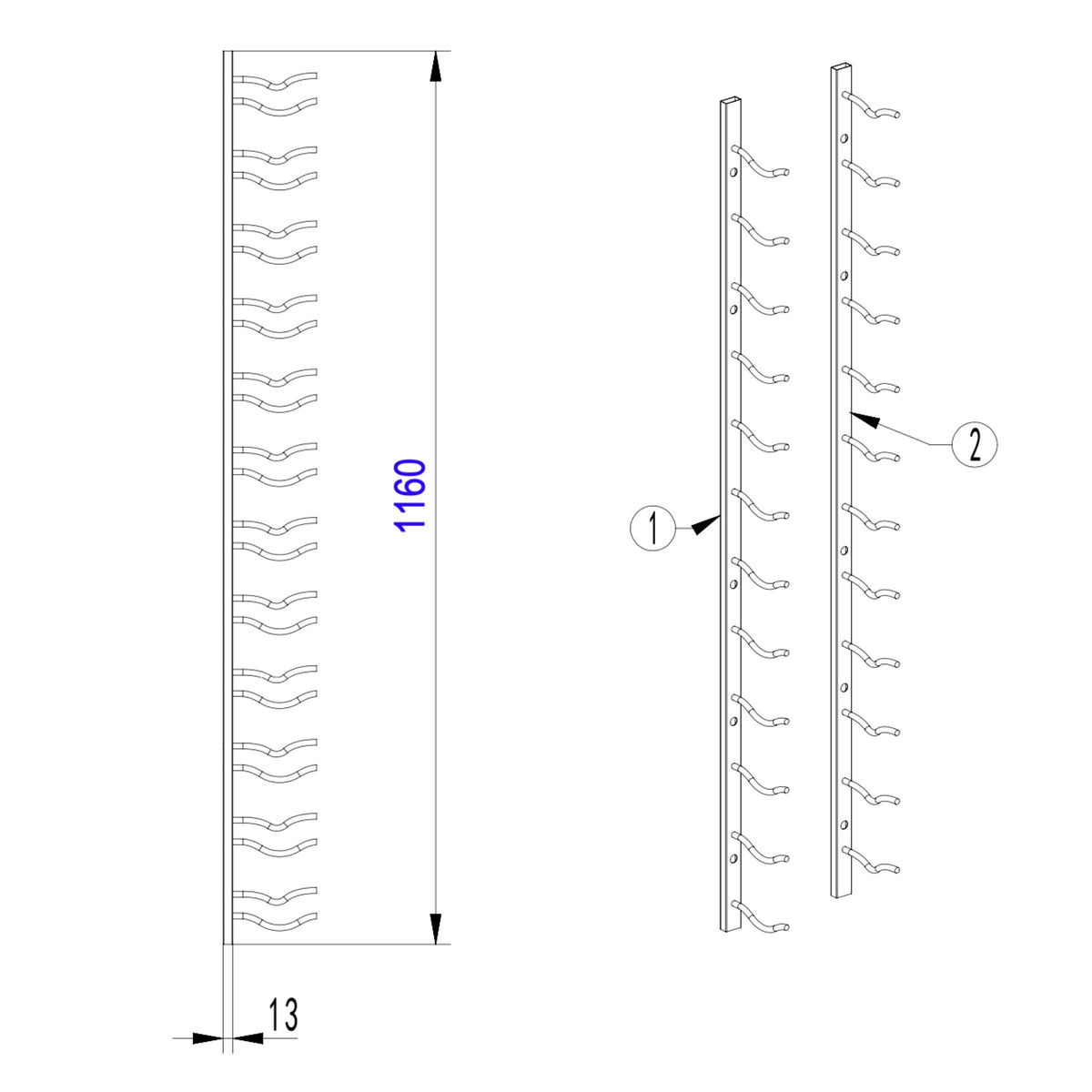 Wall Mounted Metal Wine Racks C-Type, photo 16 of 40