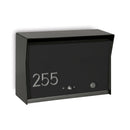 RetroBox Locking Wall Mount Mailbox in JET BLACK