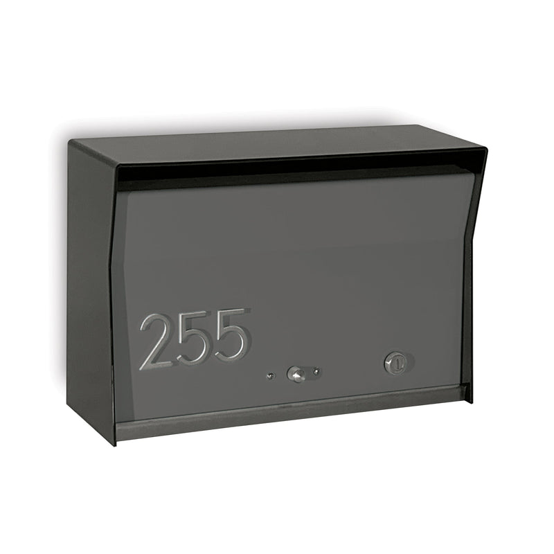 RetroBox Locking Wall Mount Mailbox in JET BLACK