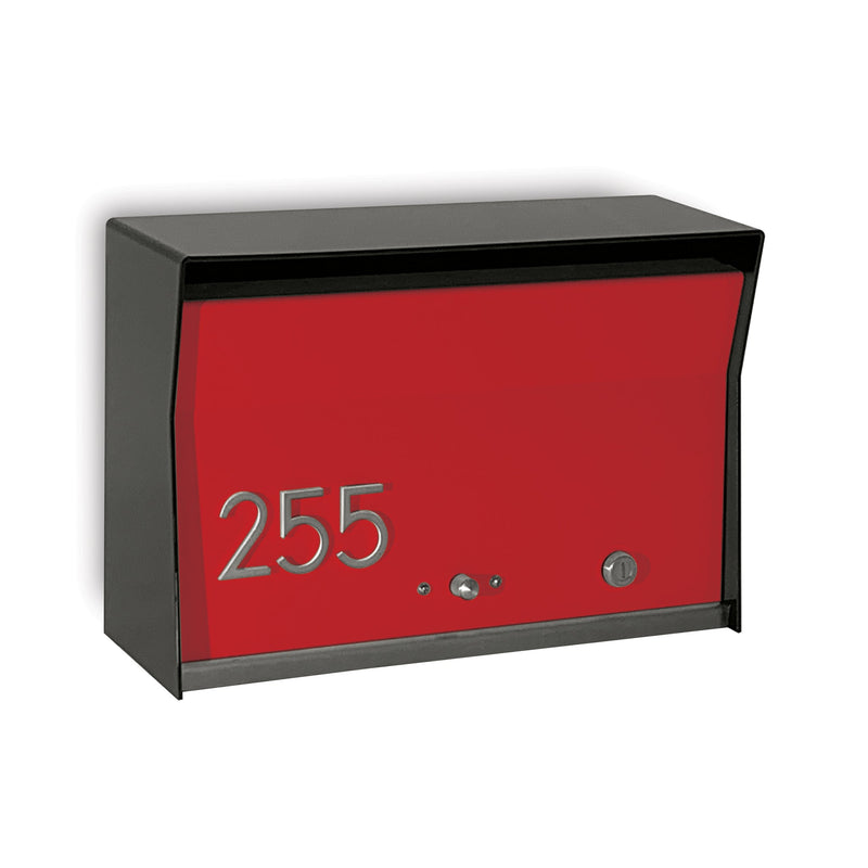 RetroBox Locking Wall Mount Mailbox in JET BLACK