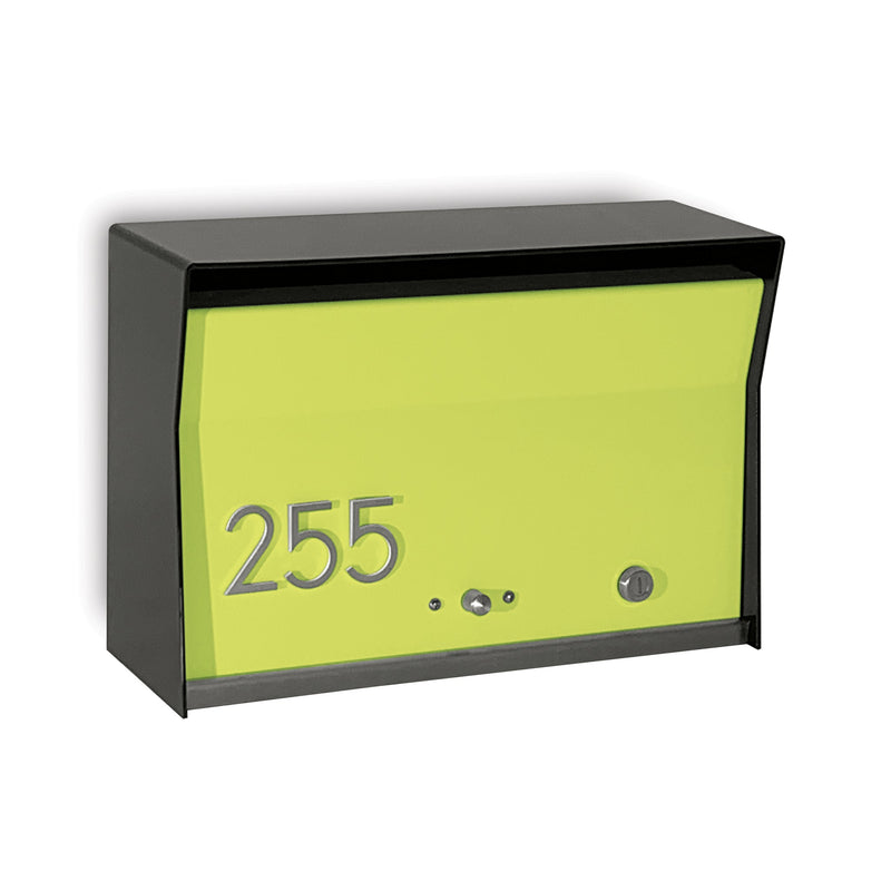 RetroBox Locking Wall Mount Mailbox in JET BLACK