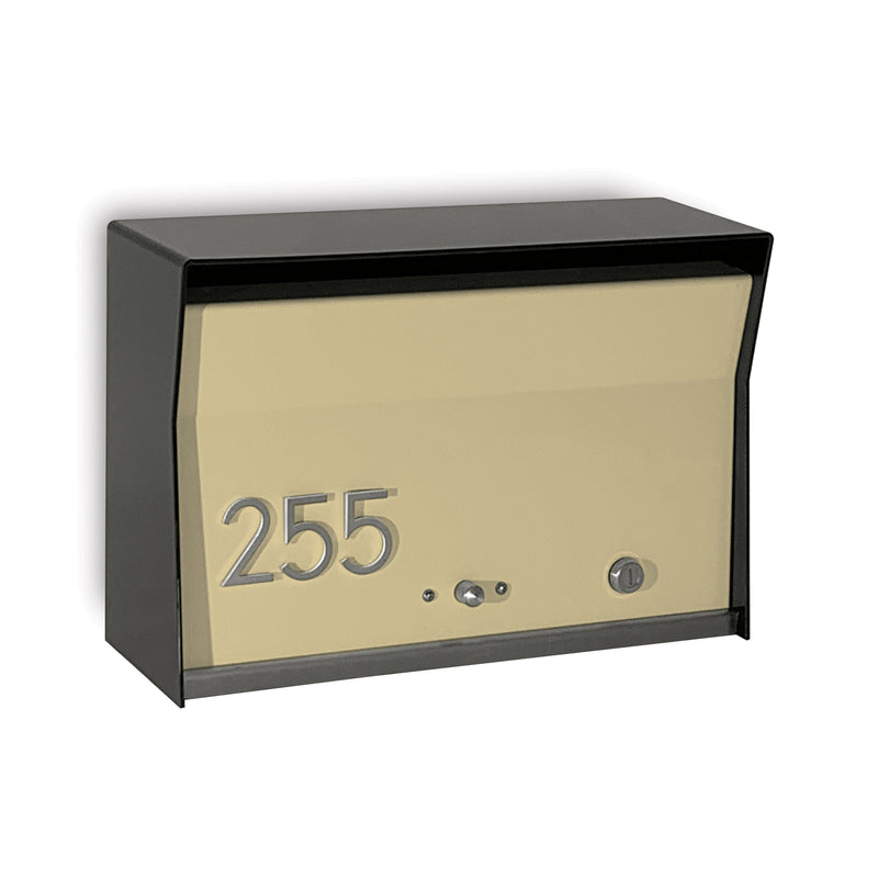 RetroBox Locking Wall Mount Mailbox in JET BLACK