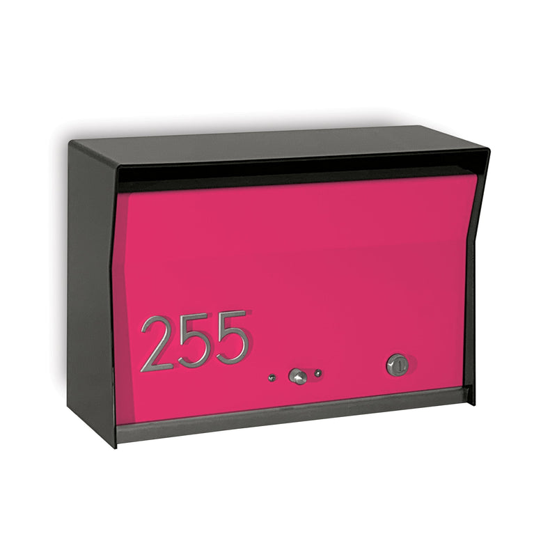 RetroBox Locking Wall Mount Mailbox in JET BLACK
