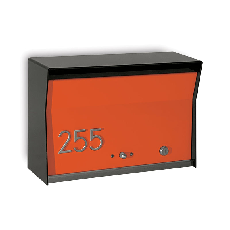 RetroBox Locking Wall Mount Mailbox in JET BLACK
