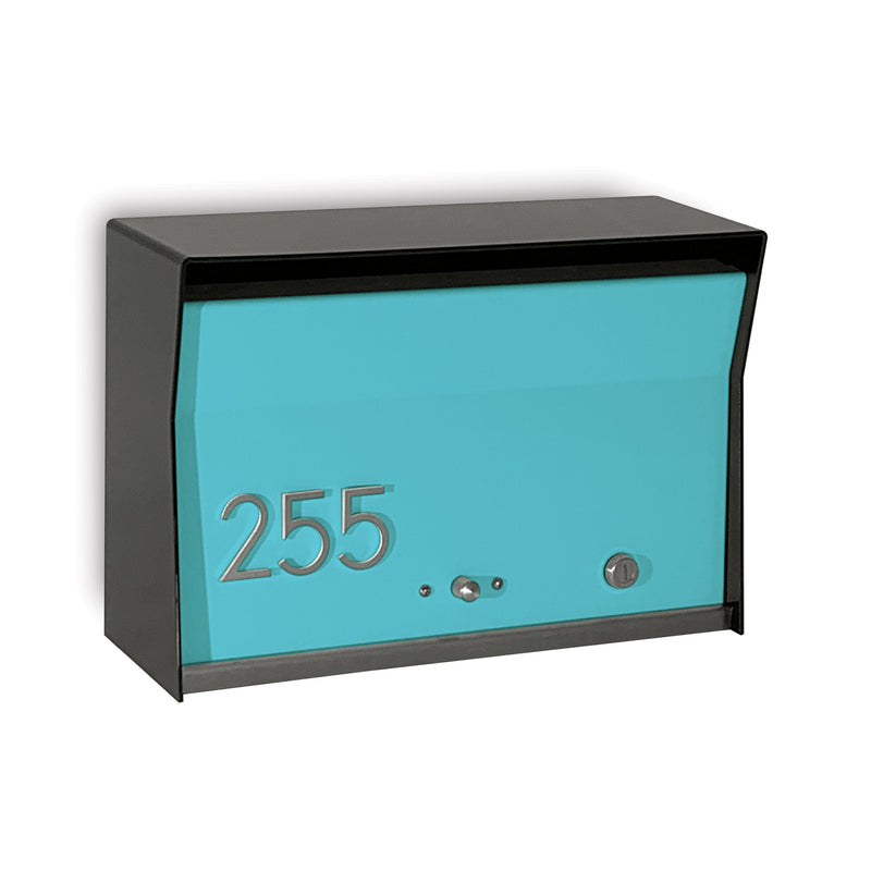 RetroBox Locking Wall Mount Mailbox in JET BLACK