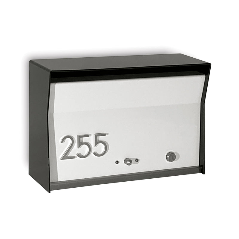 RetroBox Locking Wall Mount Mailbox in JET BLACK