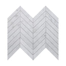 Carrara Blanco Polished Chevron Marble Look Porcelain Mosaic