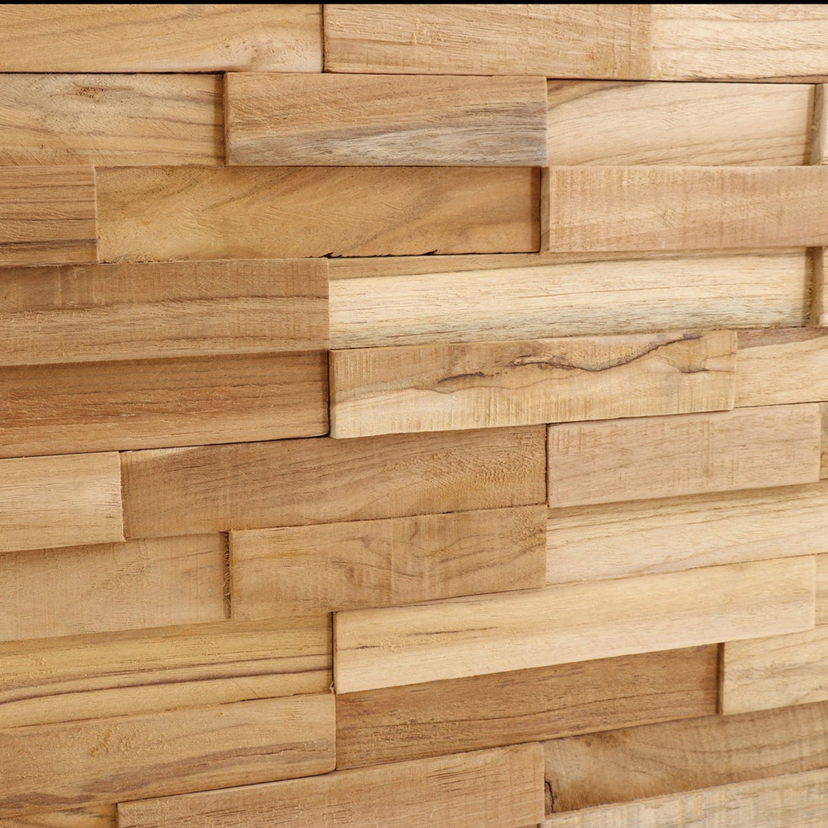 Farmhouse Rustic Teak 3D Wall Panels – (13 sq ft), detail