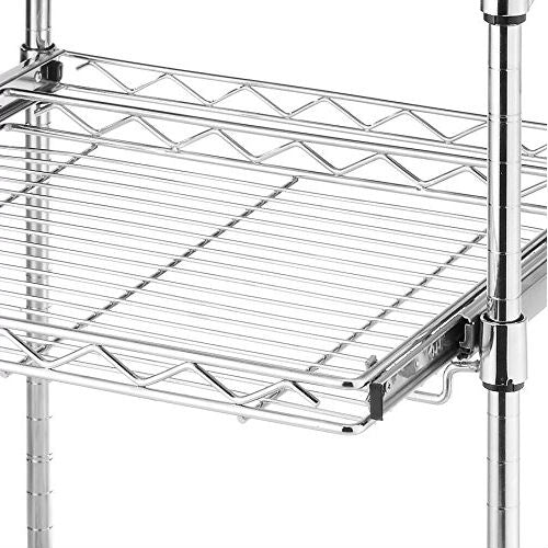 Sturdy Metal Kitchen Microwave Cart with Adjustable Shelves and Locking Wheels, photo 3 of 4