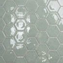 Verdant Crackled Hexagon 5 Ceramic Tile
