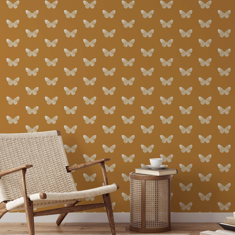 Gold Yellow Butterfly Wallpaper