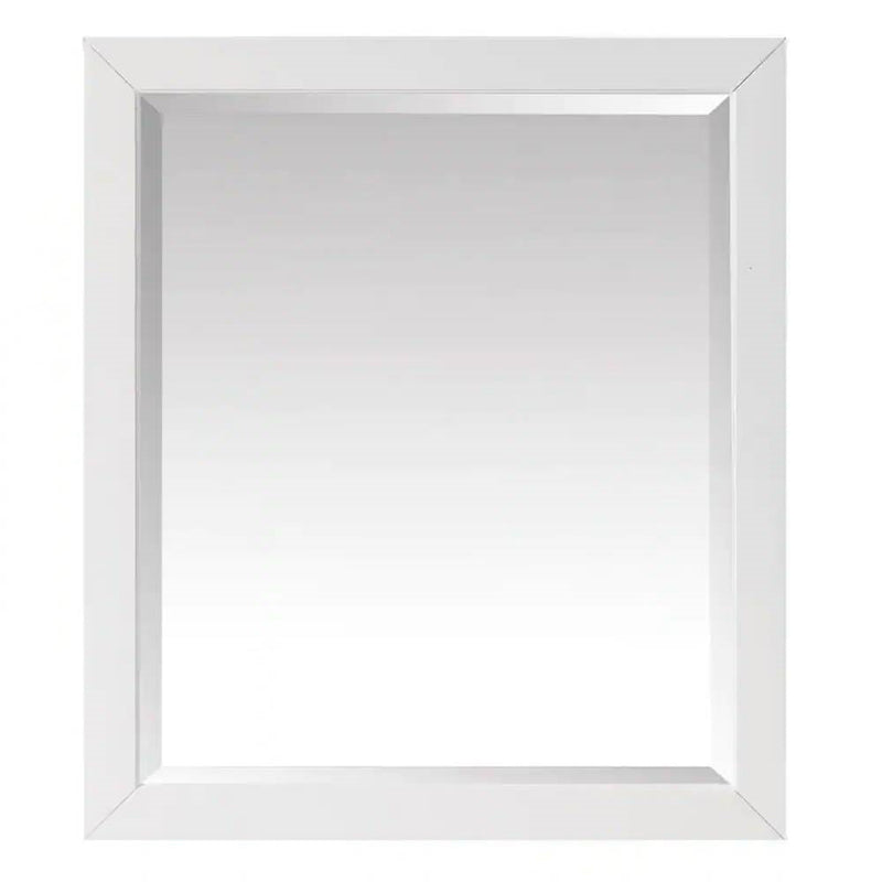 32-in x 28-in Bathroom Wall Mirror with White Solid Wood Frame, photo 3 of 3