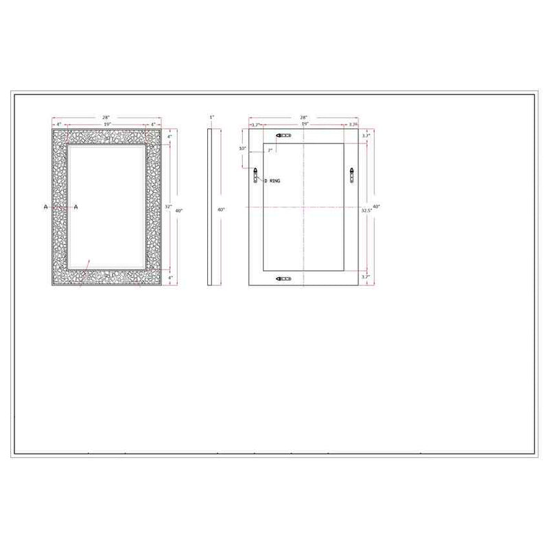 Nunspeet Global Gray Wall Mirror