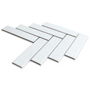 Blanc Matte Herringbone Ceramic Mosaic