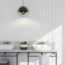 Blanc Matte Herringbone Ceramic Mosaic
