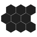 Noir Matte Midi Hexagon Ceramic Mosaic