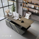 Maverick · Standing L-Shaped Executive Desk, Adjustable Height