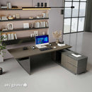 Maverick · Standing L-Shaped Executive Desk, Adjustable Height by Arc Grove