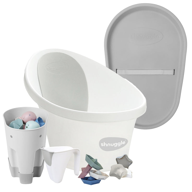 Shnuggle Bath & Change Bundle: Baby Bath & Changing Bundle + Accessories - 6-Piece Set for Cozy Bath & Diaper Time