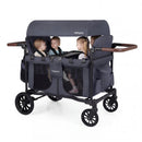 Wagon Stroller for 4 Kids Foldable 4-Seater Push-Pull Toddler Stroller by LJGDeals