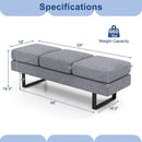 Waiting Room Bench Seating Long Bench with Metal Frame Leg by LJGDeals